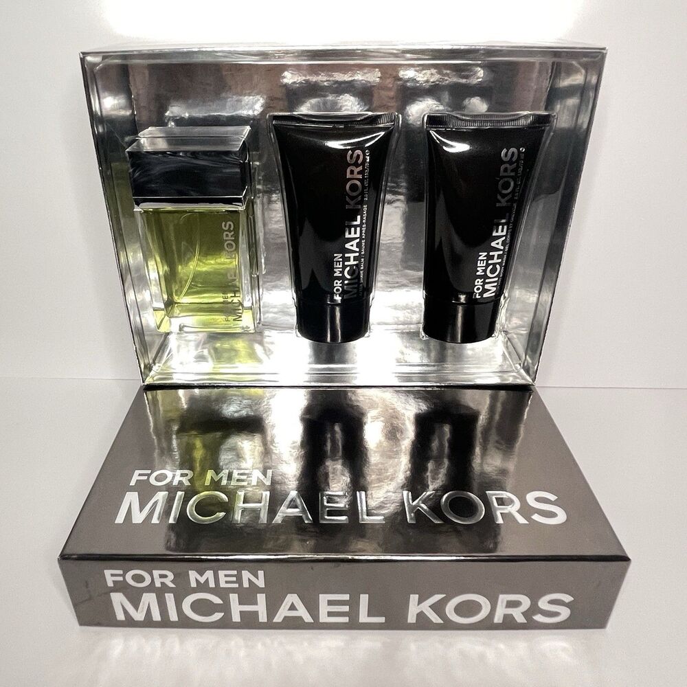 MICHAEL KORS For Men (3)SET 4 oz EDT Spray 2.5oz Aftershave Balm 2.5 oz Gel NEW